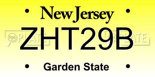 ZHT29B New Jersey License Plate