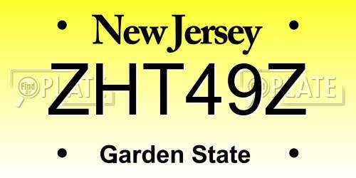 ZHT49Z New Jersey License Plate