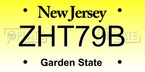 ZHT79B New Jersey License Plate