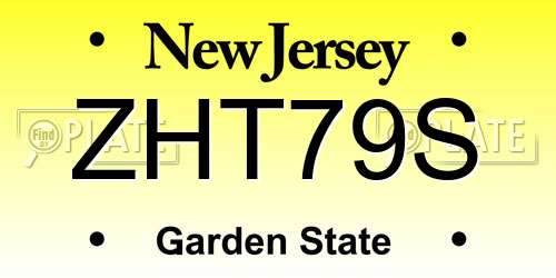 ZHT79S New Jersey License Plate