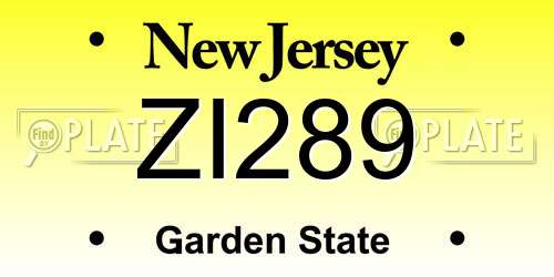 ZI289 New Jersey License Plate