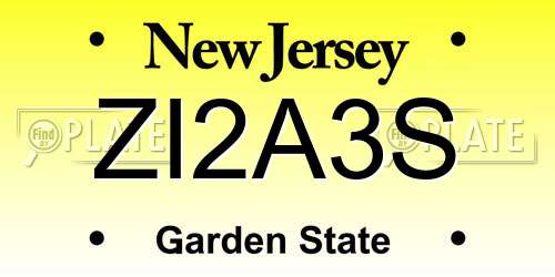 ZI2A3S New Jersey License Plate