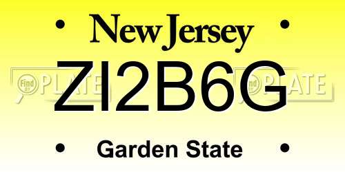 ZI2B6G New Jersey License Plate