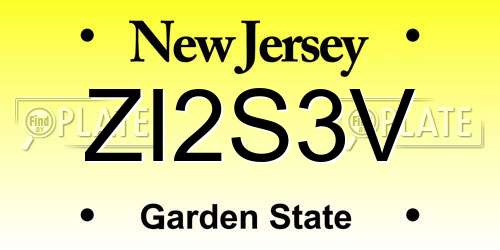 ZI2S3V New Jersey License Plate