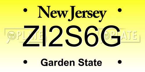 ZI2S6G New Jersey License Plate