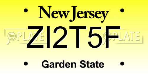 ZI2T5F New Jersey License Plate