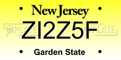 ZI2Z5F New Jersey License Plate