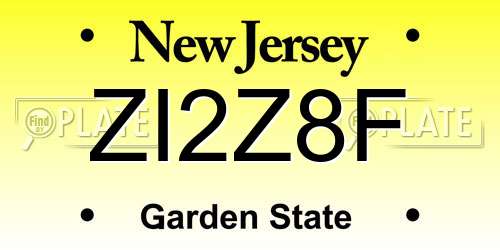 ZI2Z8F New Jersey License Plate
