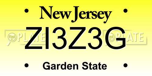 ZI3Z3G New Jersey License Plate