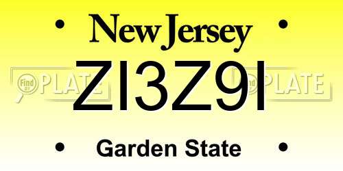 ZI3Z9I New Jersey License Plate