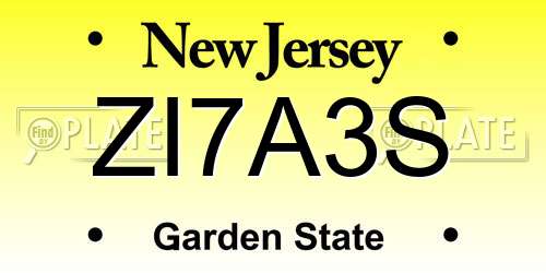ZI7A3S New Jersey License Plate