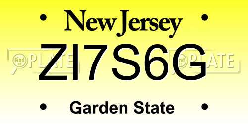 ZI7S6G New Jersey License Plate