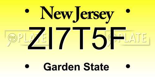 ZI7T5F New Jersey License Plate