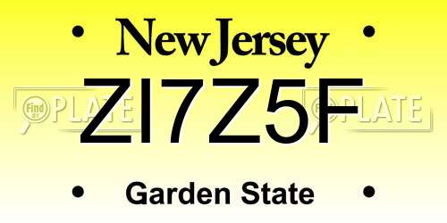 ZI7Z5F New Jersey License Plate