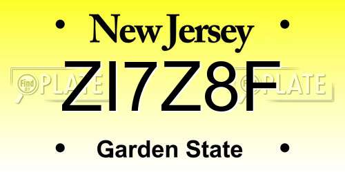 ZI7Z8F New Jersey License Plate
