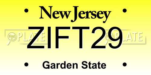 ZIFT29 New Jersey License Plate