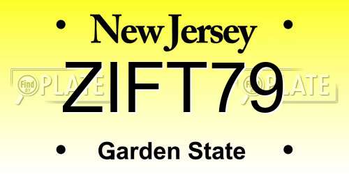 ZIFT79 New Jersey License Plate