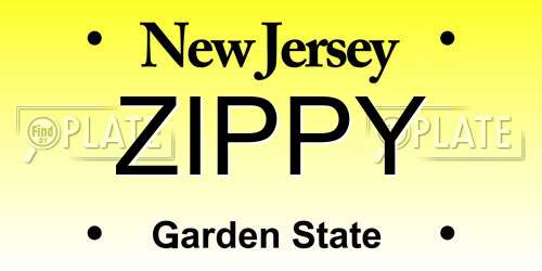 ZIPPY New Jersey License Plate