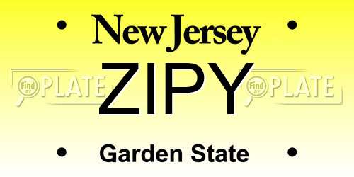 ZIPY New Jersey License Plate