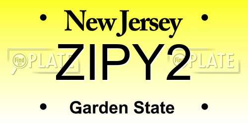 ZIPY2 New Jersey License Plate