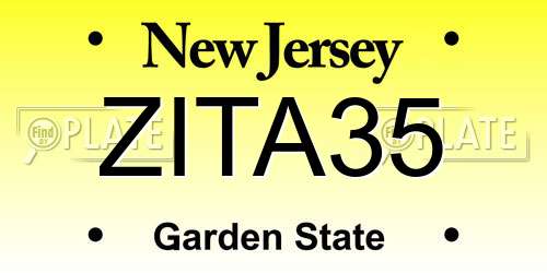 ZITA35 New Jersey License Plate