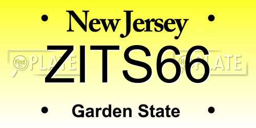ZITS66 New Jersey License Plate