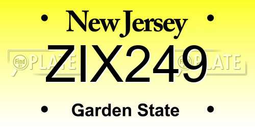 ZIX249 New Jersey License Plate