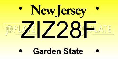 ZIZ28F New Jersey License Plate