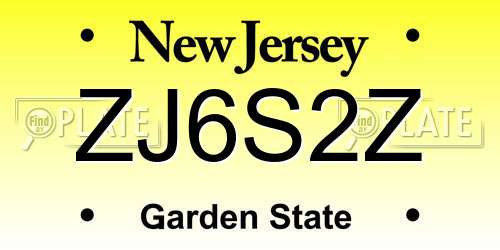 ZJ6S2Z New Jersey License Plate