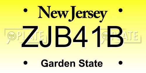 ZJB41B New Jersey License Plate