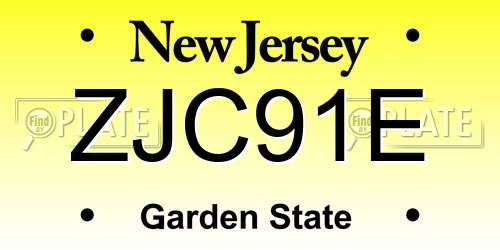ZJC91E New Jersey License Plate