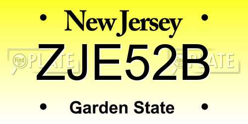 ZJE52B New Jersey License Plate