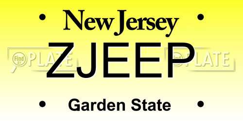 ZJEEP New Jersey License Plate