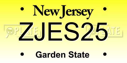 ZJES25 New Jersey License Plate