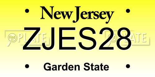 ZJES28 New Jersey License Plate