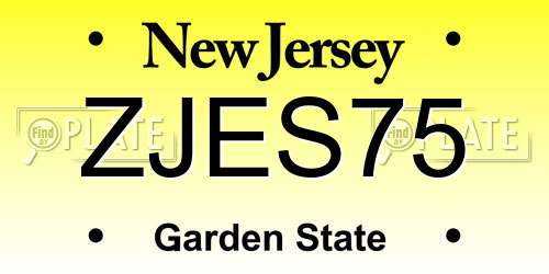ZJES75 New Jersey License Plate
