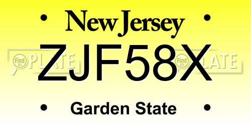 ZJF58X New Jersey License Plate