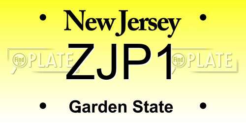 ZJP1 New Jersey License Plate