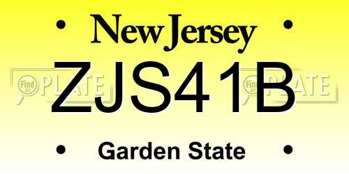 ZJS41B New Jersey License Plate