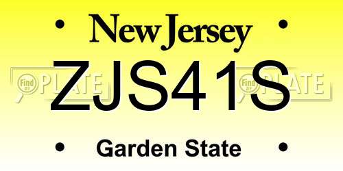 ZJS41S New Jersey License Plate