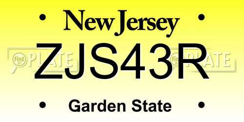 ZJS43R New Jersey License Plate