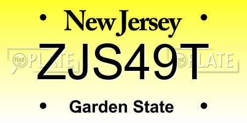 ZJS49T New Jersey License Plate