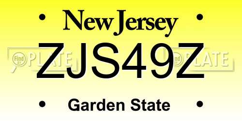 ZJS49Z New Jersey License Plate