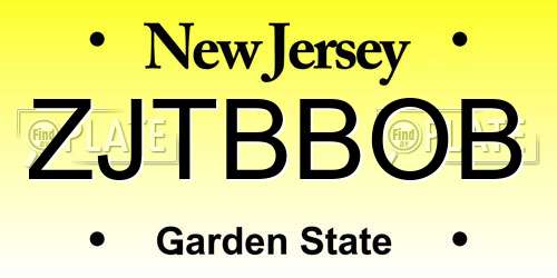 ZJTBBOB New Jersey License Plate
