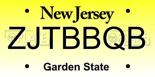 ZJTBBQB New Jersey License Plate