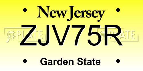 ZJV75R New Jersey License Plate