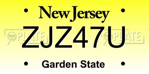 ZJZ47U New Jersey License Plate