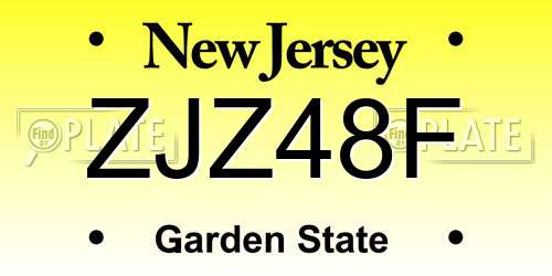 ZJZ48F New Jersey License Plate