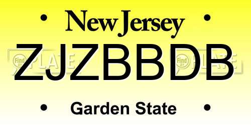 ZJZBBDB New Jersey License Plate
