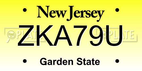 ZKA79U New Jersey License Plate
